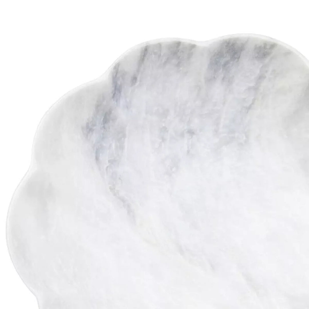 Zoro Marble Scalloped Bowl - White