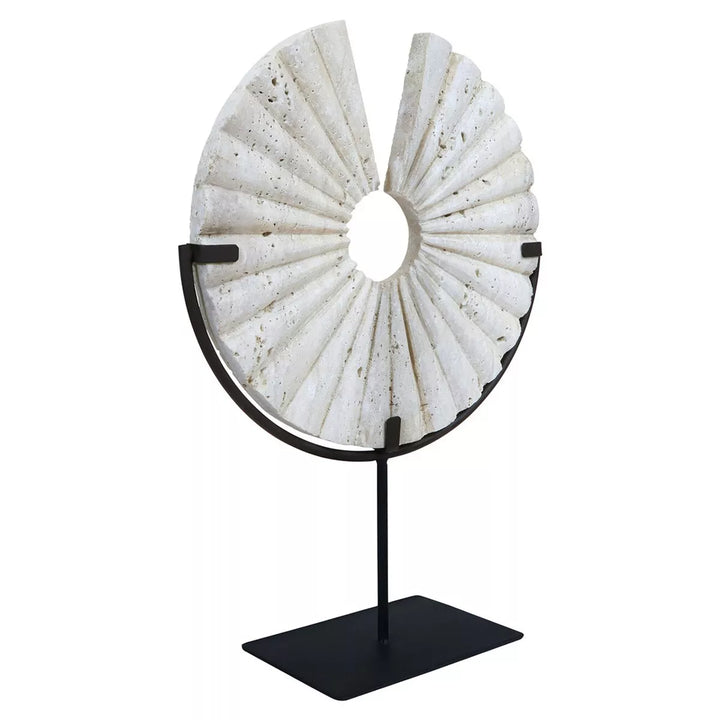 Tibor Travertine Disc Sculpture