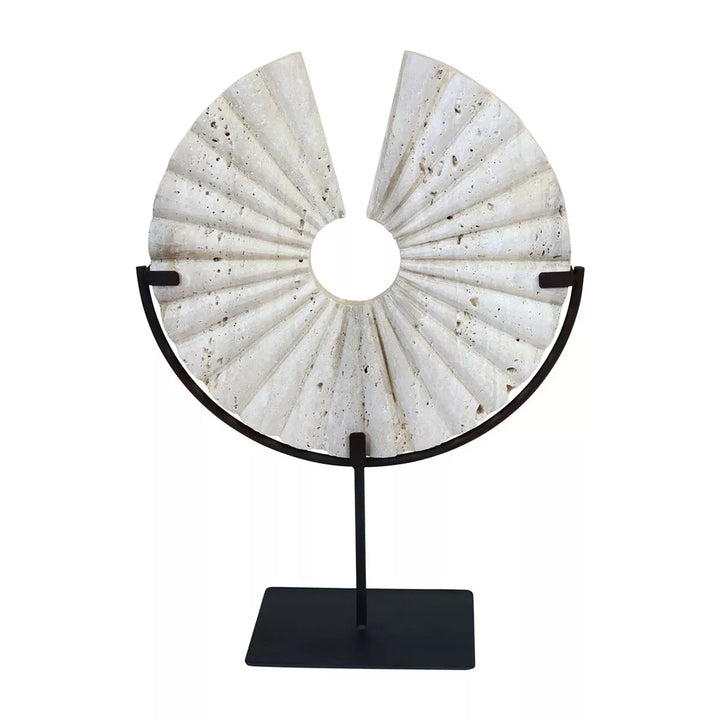 Tibor Travertine Disc Sculpture