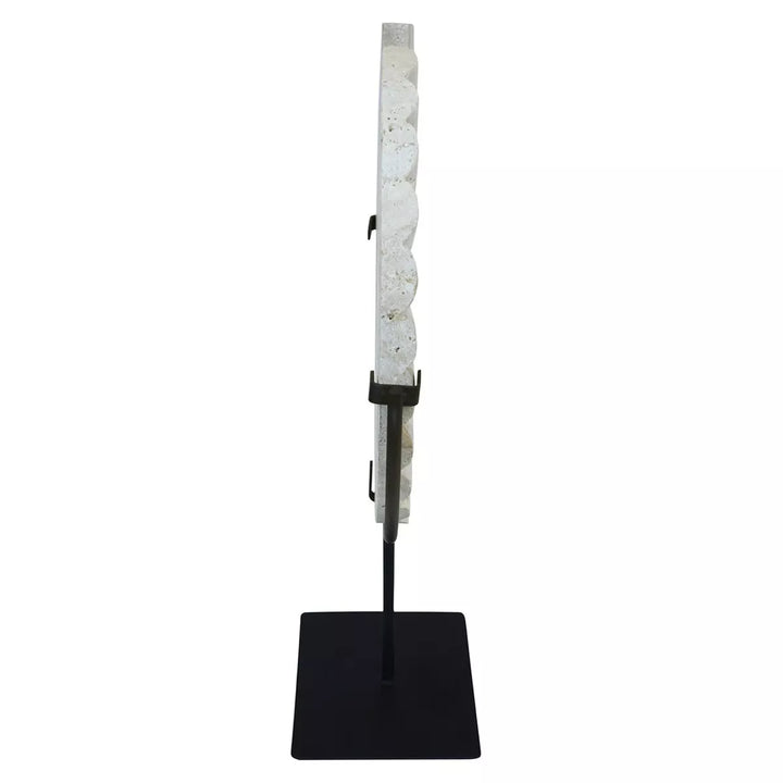 Tibor Travertine Disc Sculpture