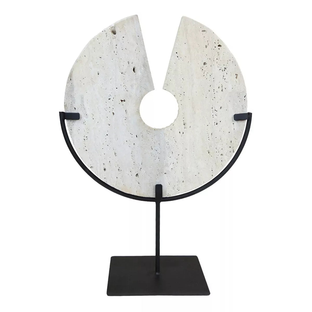 Tibor Travertine Disc Sculpture