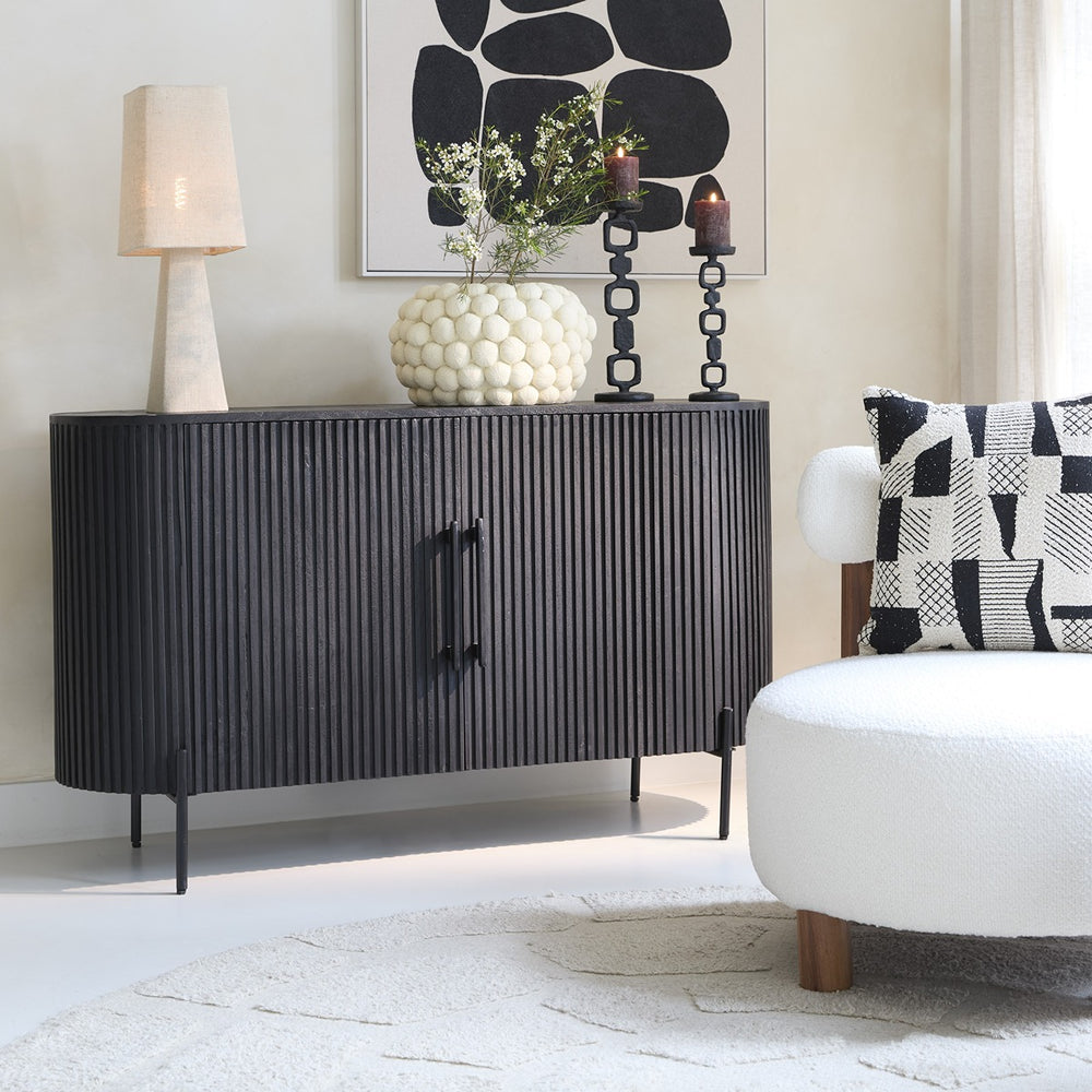 Dumosi Wooden 2 Door Sideboard - Black Light & Living 2