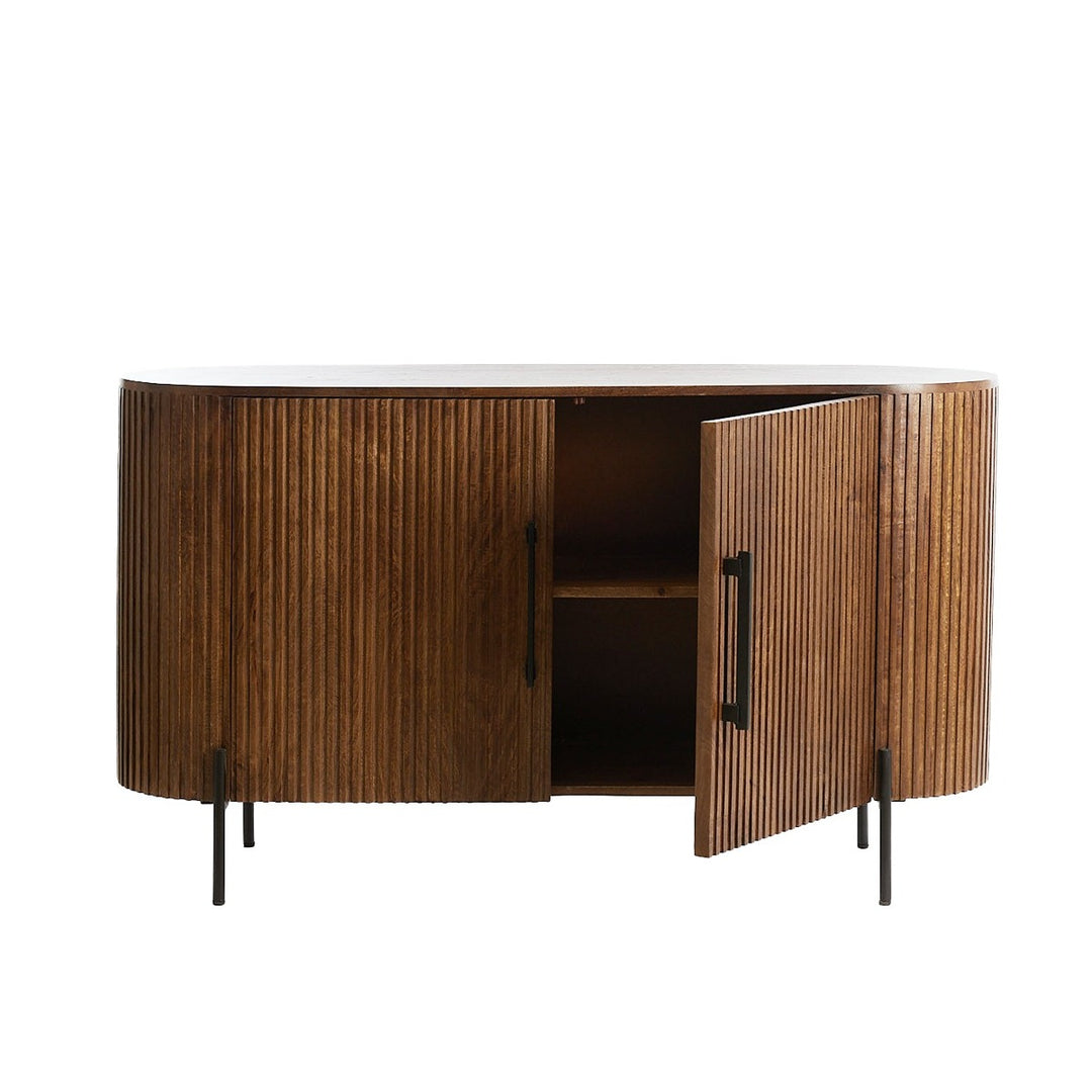 Dumosi Low Wooden Cabinet - Dark Brown Light & Living 5