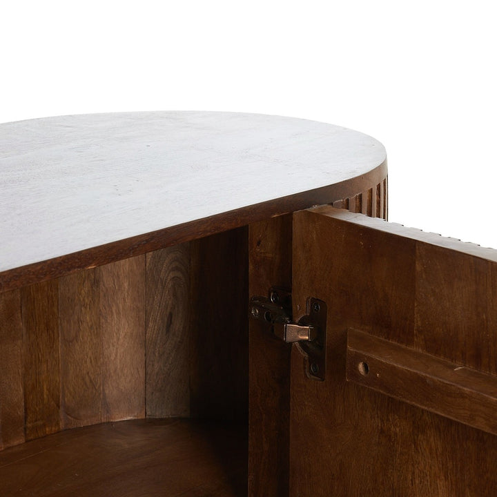 Dumosi Low Wooden Cabinet - Dark Brown Light & Living 7