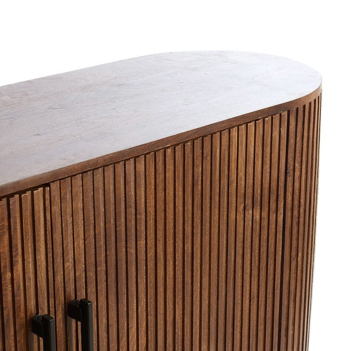 Dumosi Low Wooden Cabinet - Dark Brown Light & Living 10