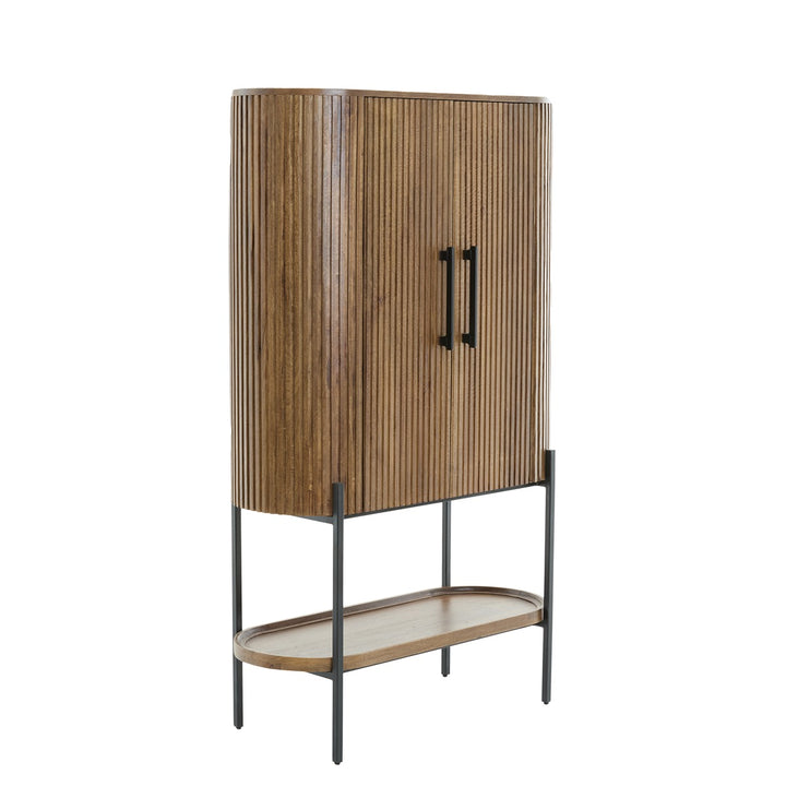 Dumosi Tall Wooden Cabinet - Dark Brown Light & Living 3