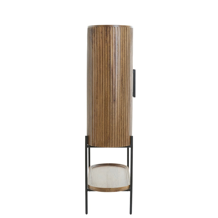 Dumosi Tall Wooden Cabinet - Dark Brown Light & Living 4