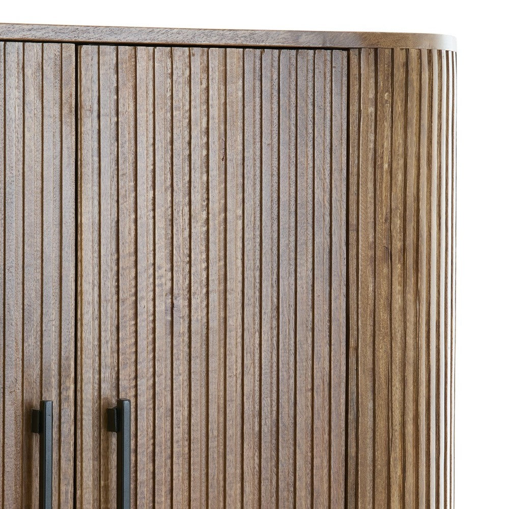 Dumosi Tall Wooden Cabinet - Dark Brown Light & Living 5