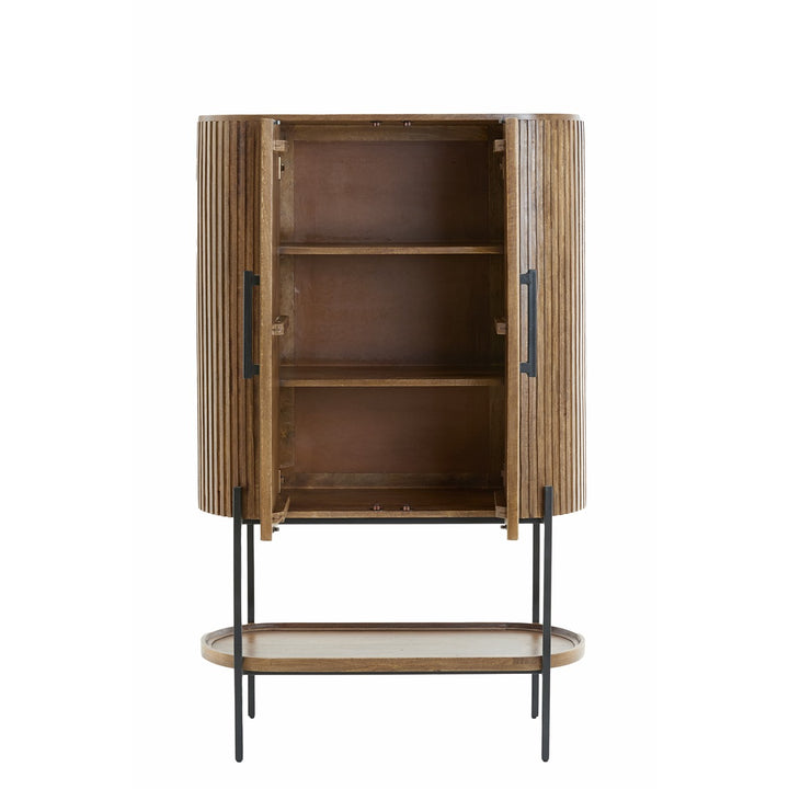 Dumosi Tall Wooden Cabinet - Dark Brown Light & Living 6