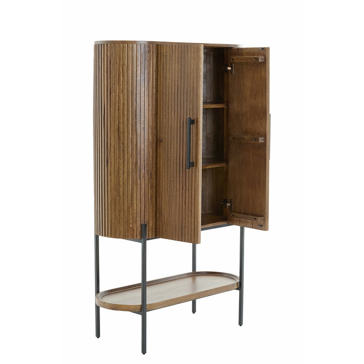 Dumosi Tall Wooden Cabinet - Dark Brown Light & Living 7