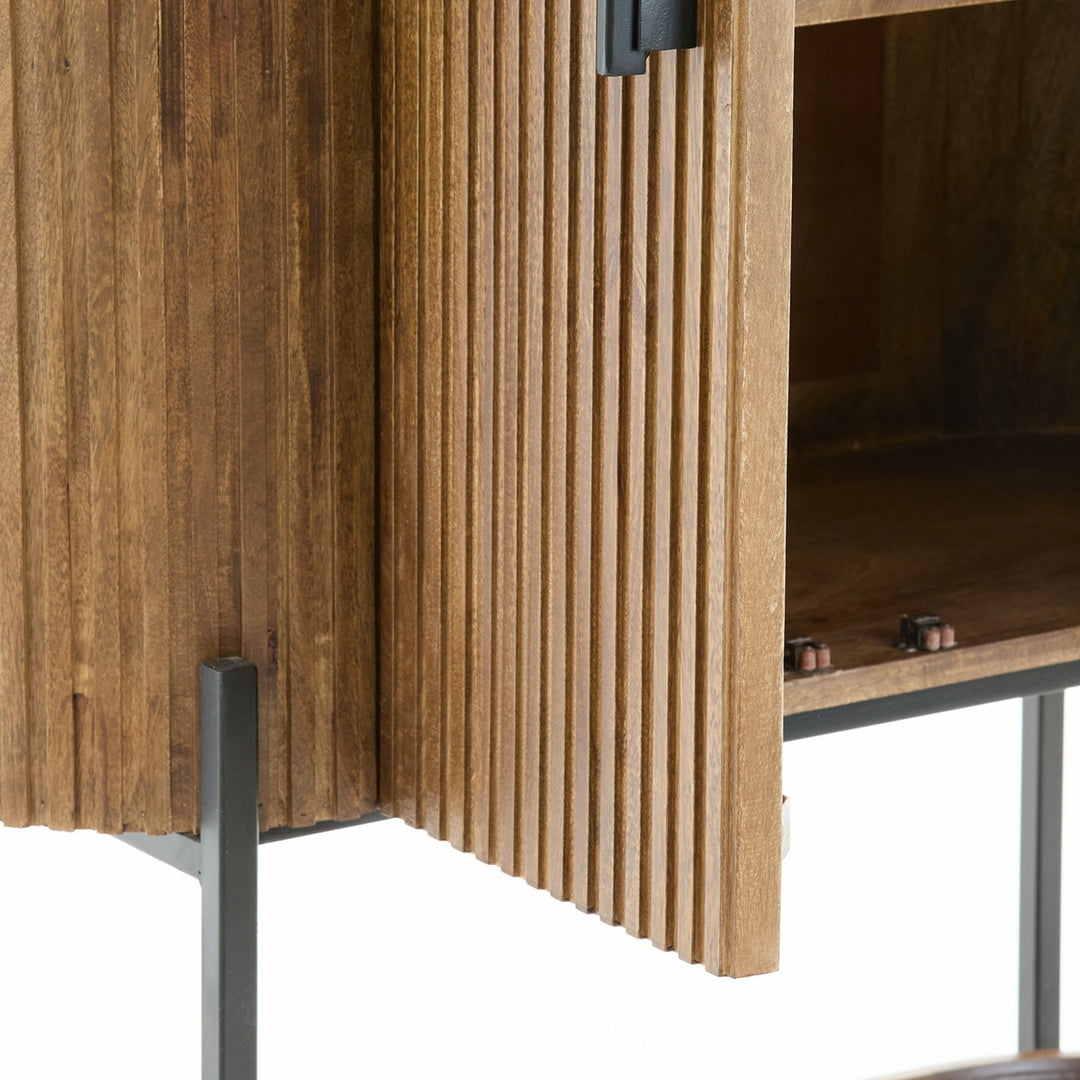 Dumosi Tall Wooden Cabinet - Dark Brown Light & Living 9
