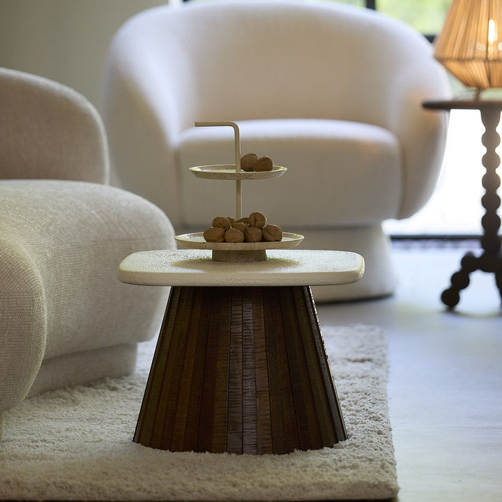 Okato Wooden Side Table - Cream Light & Living 2