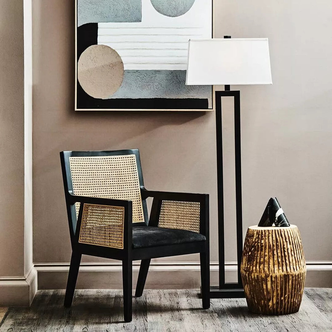 Leora Black & White Floor Lamp