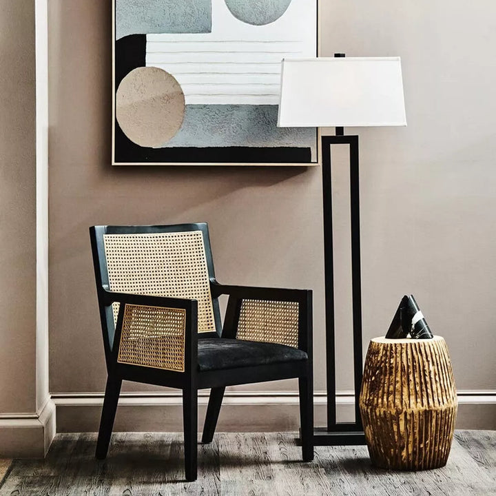 Leora Black & White Floor Lamp
