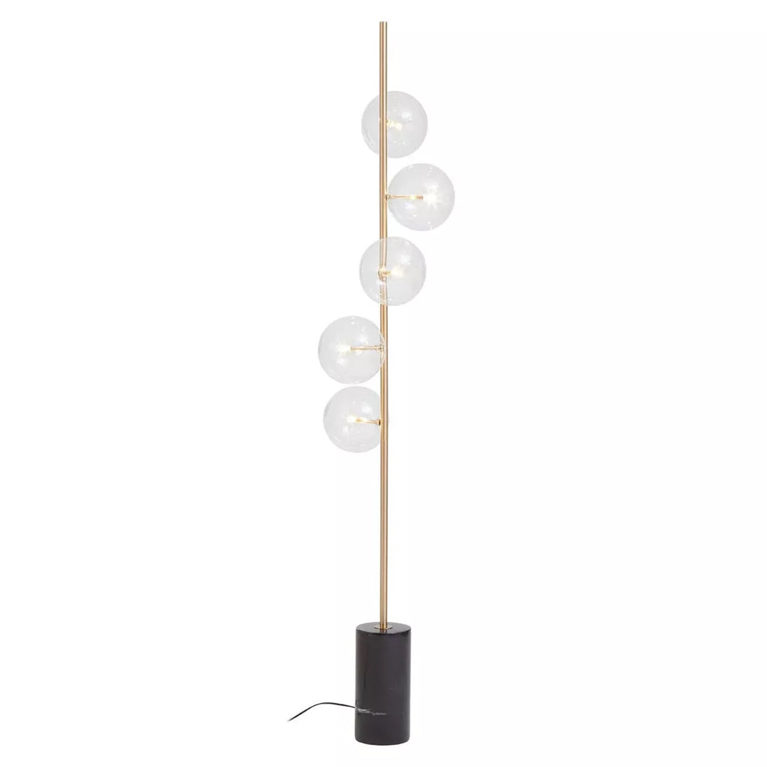 Abira Five Bulb Floor Lamp -  Black Marble
