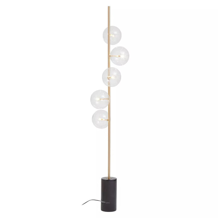 Abira Five Bulb Floor Lamp -  Black Marble
