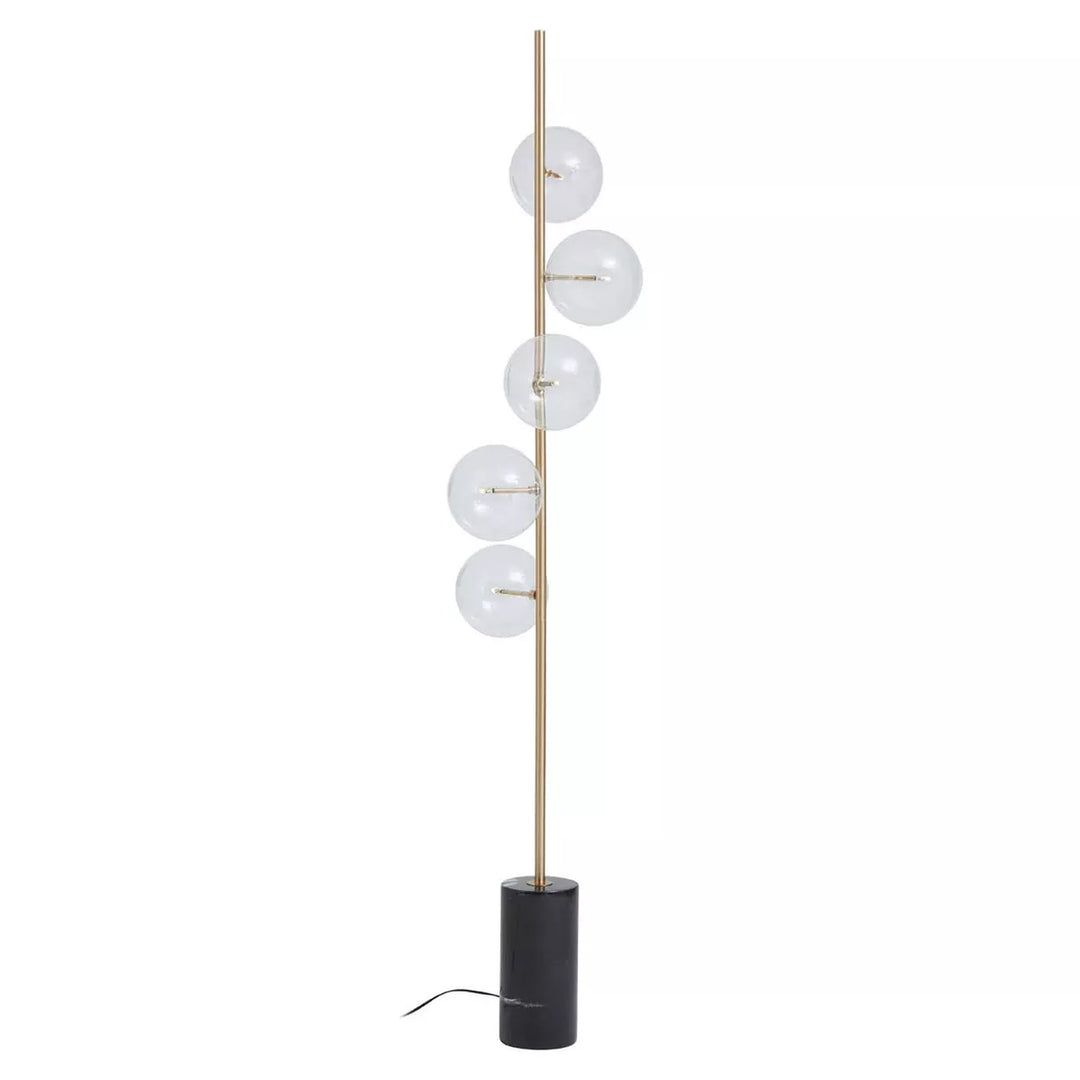 Abira Five Bulb Floor Lamp -  Black Marble