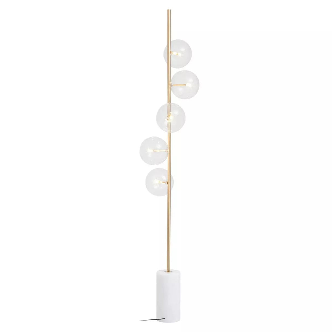 Abira Five Bulb Floor Lamp - White Marble