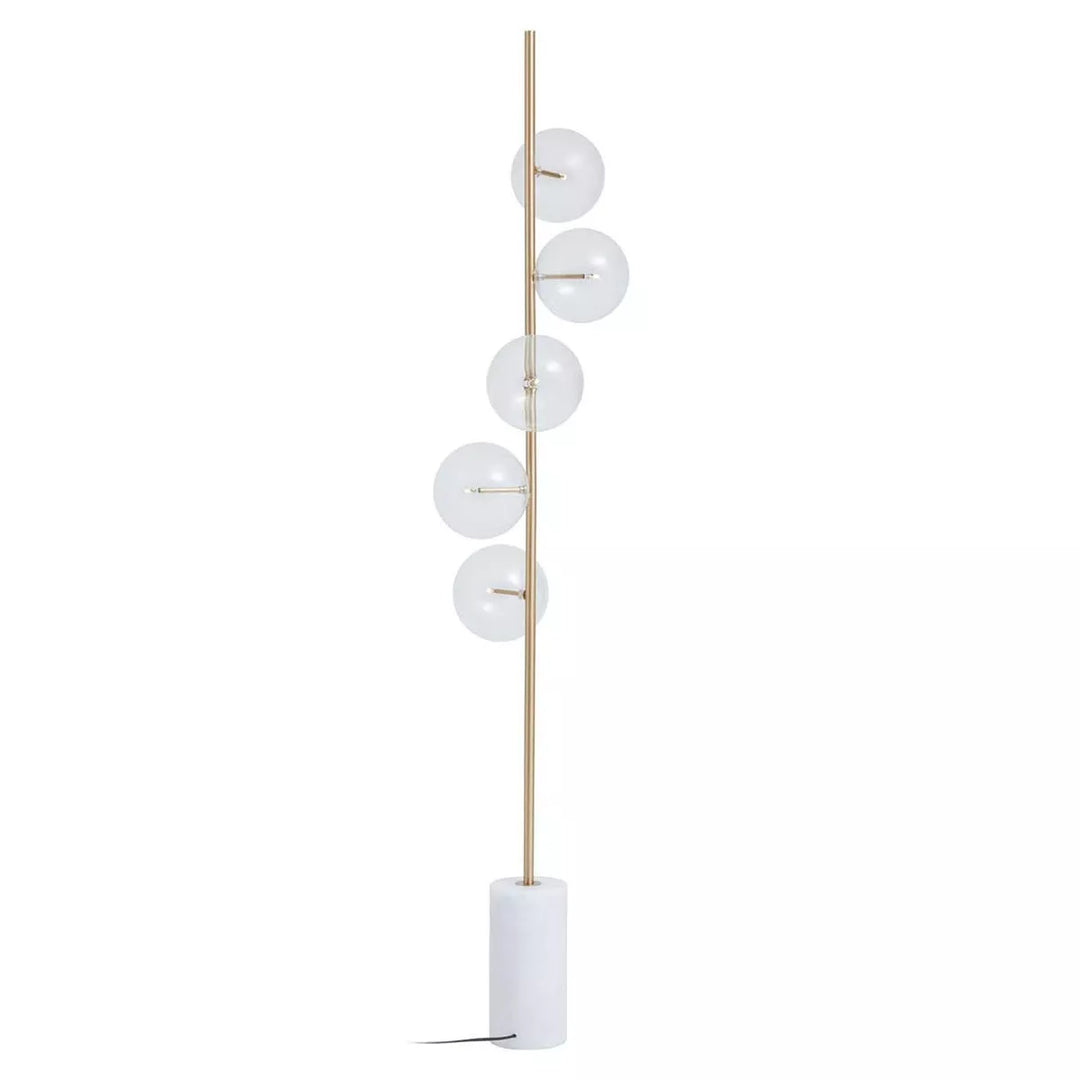 Abira Five Bulb Floor Lamp - White Marble