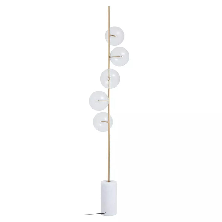 Abira Five Bulb Floor Lamp - White Marble