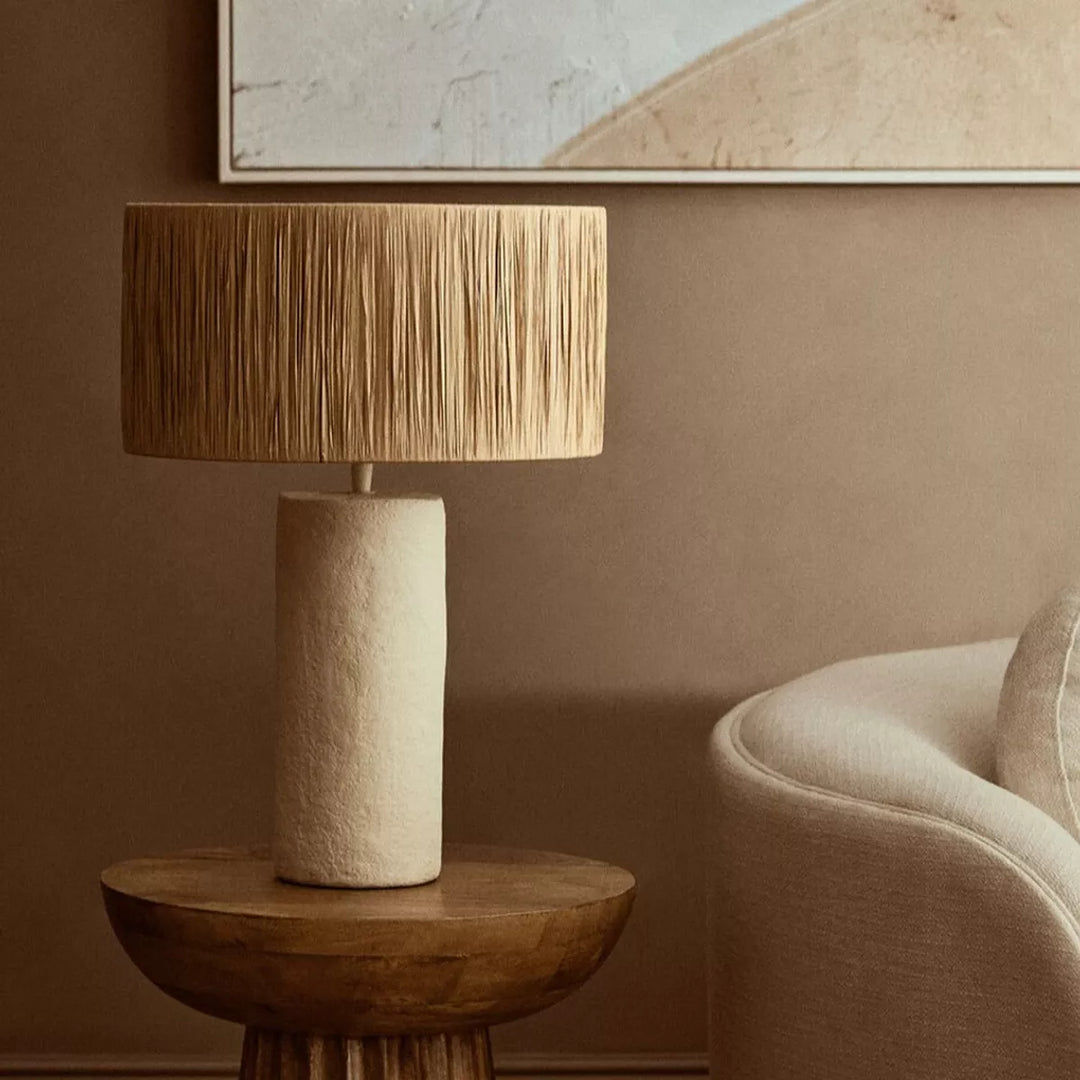 Carta Natural Papier Mache Table Lamp - Natural
