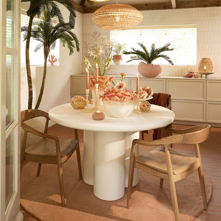 Mizuho Round Dining Table - Cream Light & Living 2