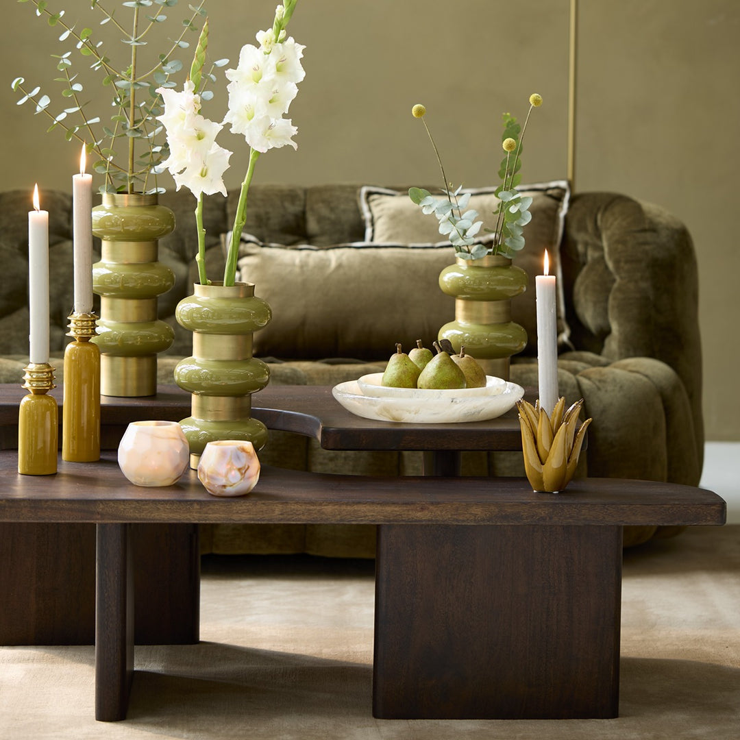 Crato Set of 2 Acacia Wood Coffee Tables - Chocolate Light & Living 3
