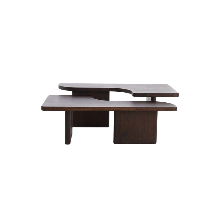 Crato Set of 2 Acacia Wood Coffee Tables - Chocolate Light & Living 6