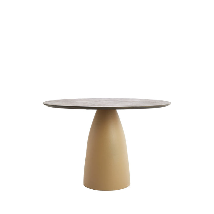 Palmira Wooden Round Dining Table - Matte Beige Light & Living 1