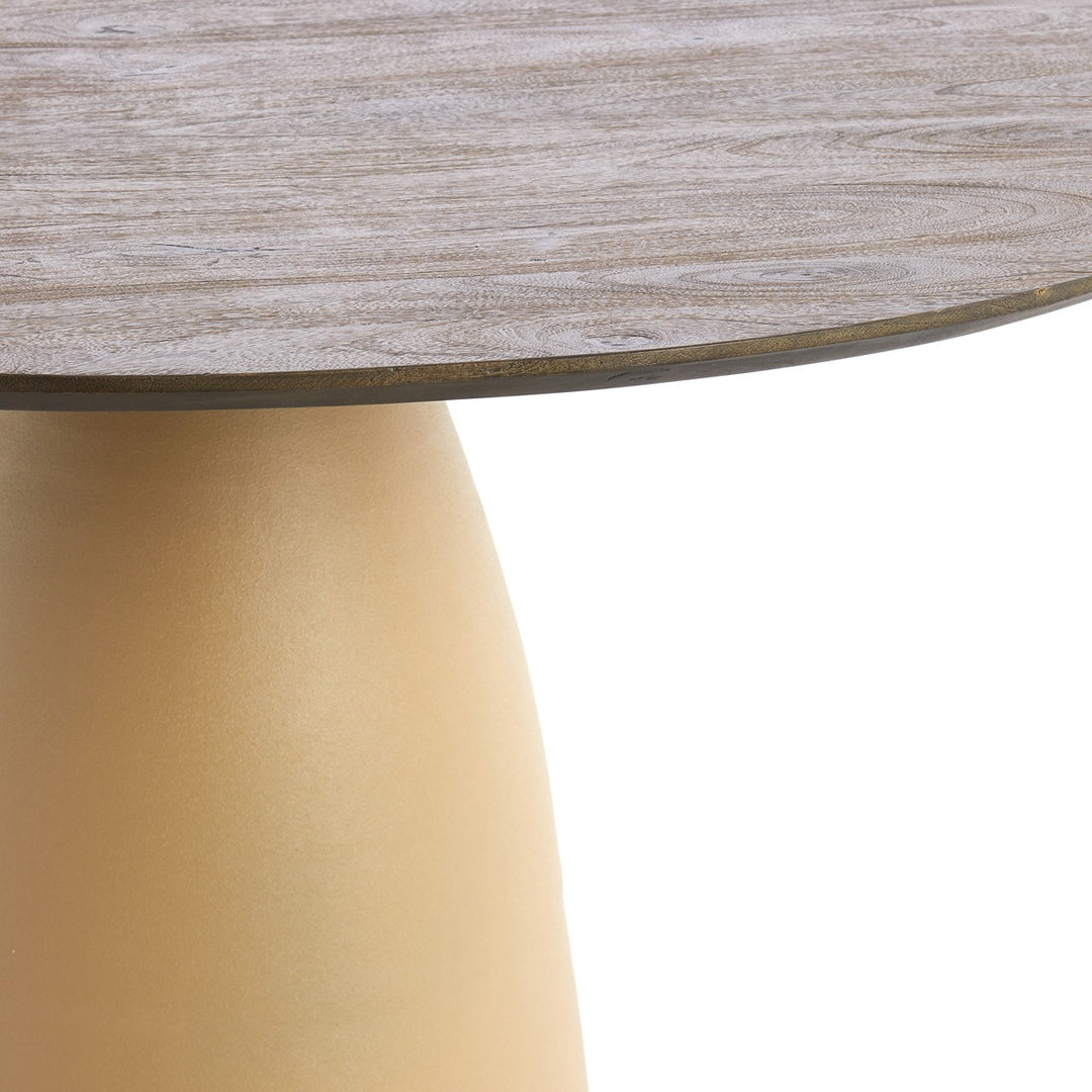 Palmira Wooden Round Dining Table - Matte Beige Light & Living 5