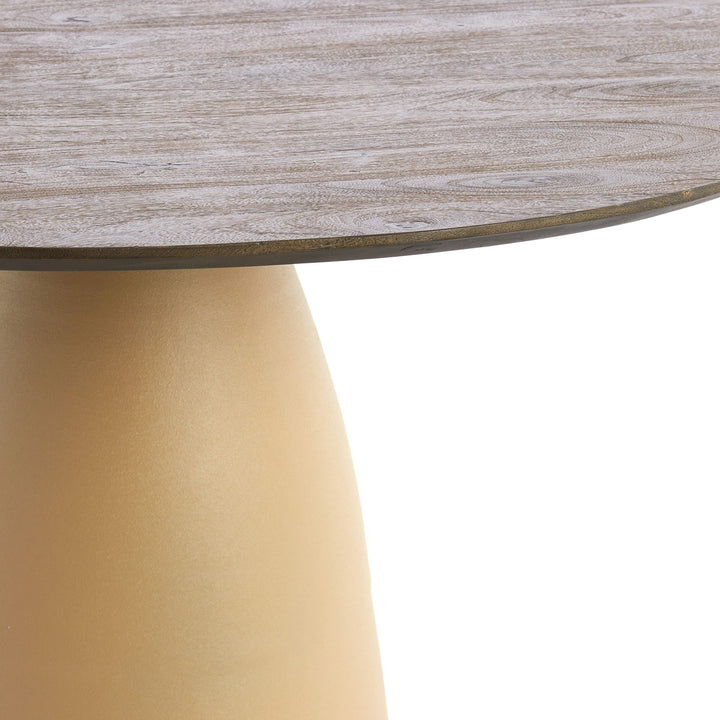 Palmira Wooden Round Dining Table - Matte Beige Light & Living 5