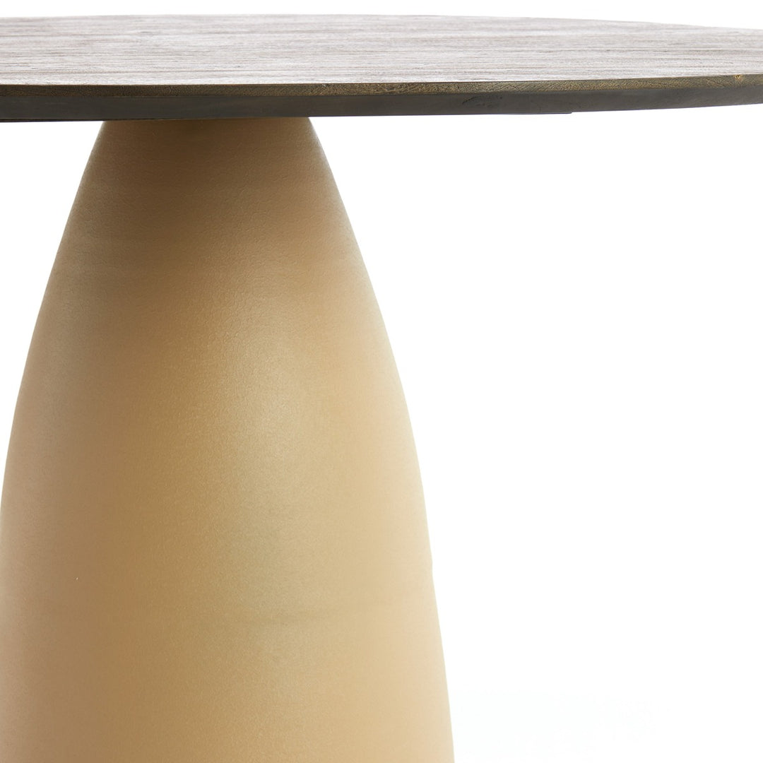Palmira Wooden Round Dining Table - Matte Beige Light & Living 6
