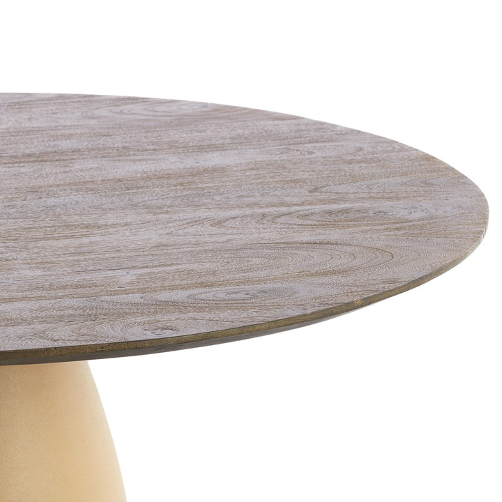 Palmira Wooden Round Dining Table - Matte Beige Light & Living 7