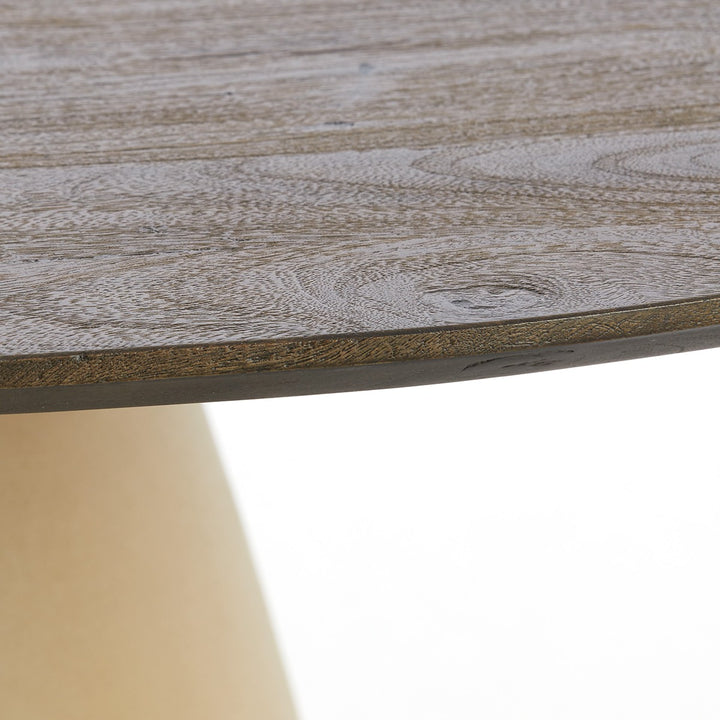 Palmira Wooden Round Dining Table - Matte Beige Light & Living 8