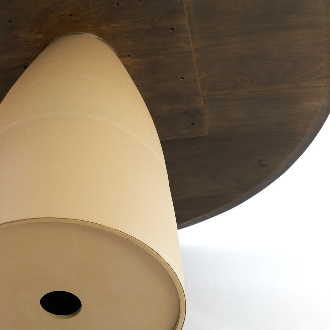 Palmira Wooden Round Dining Table - Matte Beige Light & Living 9