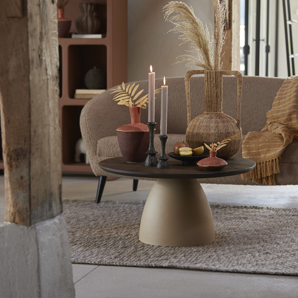 Ocana Wooden Round Coffee Table - Beige Light & Living 2