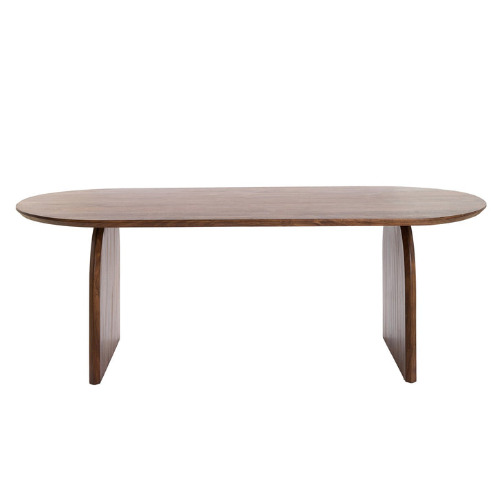 Indore Acacia Wood Oval Dining Table - Brown Light & Living 1