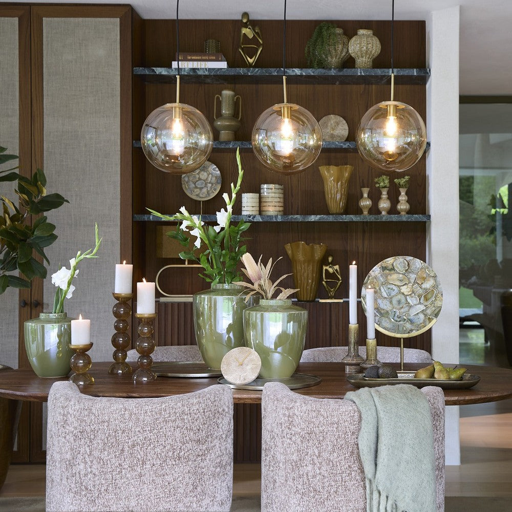 Indore Acacia Wood Oval Dining Table - Brown Light & Living 3