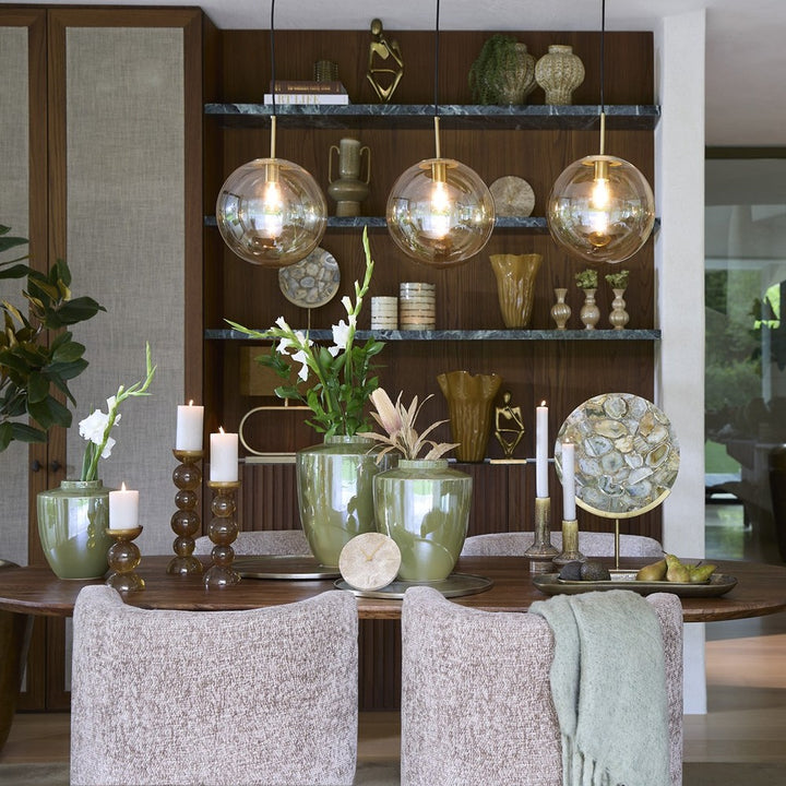 Indore Acacia Wood Oval Dining Table - Brown Light & Living 3