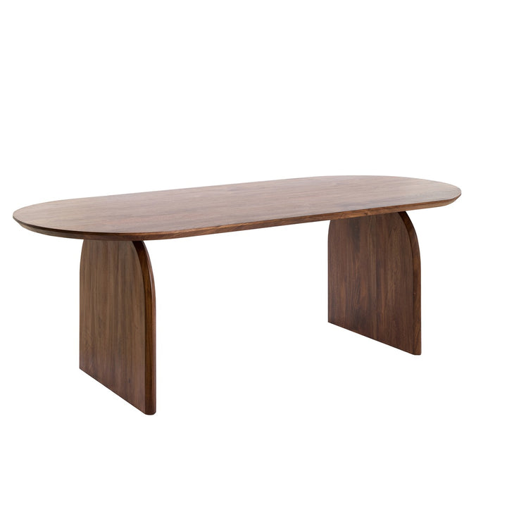 Indore Acacia Wood Oval Dining Table - Brown Light & Living 4