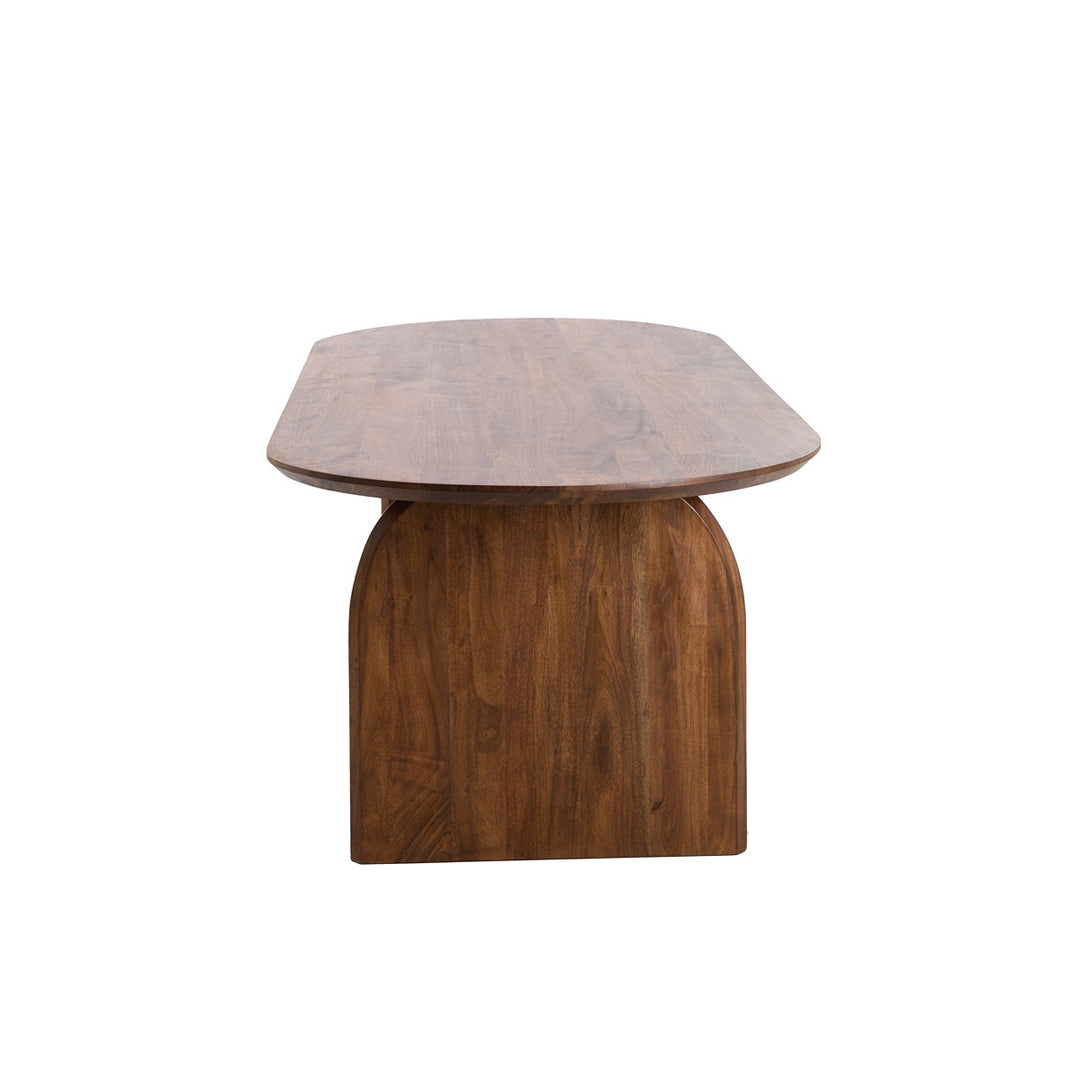 Indore Acacia Wood Oval Dining Table - Brown Light & Living 5