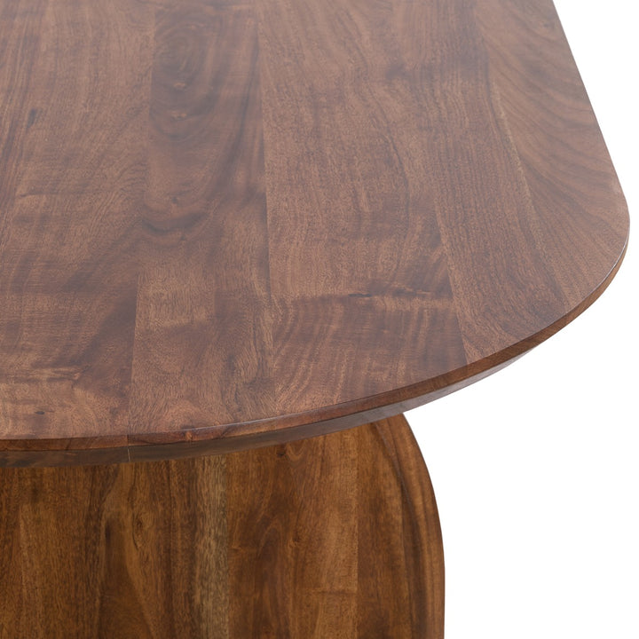 Indore Acacia Wood Oval Dining Table - Brown Light & Living 6