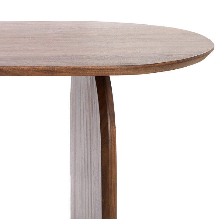 Indore Acacia Wood Oval Dining Table - Brown Light & Living 7