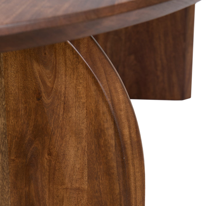 Indore Acacia Wood Oval Dining Table - Brown Light & Living 8