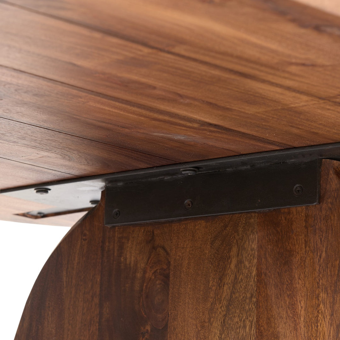 Indore Acacia Wood Oval Dining Table - Brown Light & Living 9