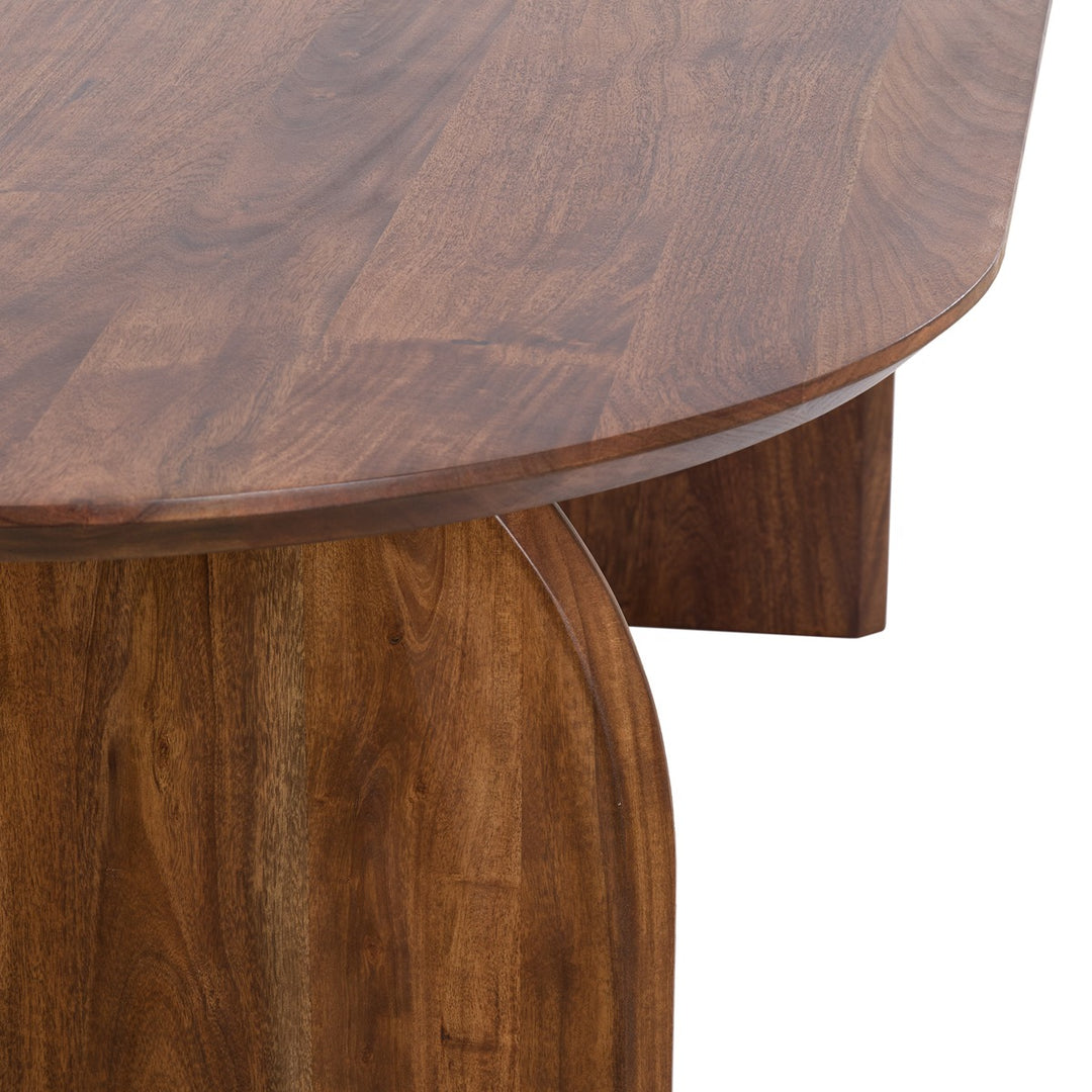 Indore Acacia Wood Oval Dining Table - Brown Light & Living 13
