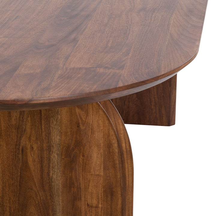 Indore Acacia Wood Oval Dining Table - Brown Light & Living 13