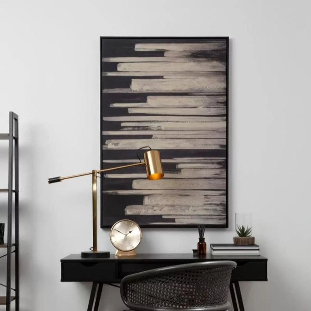 Astratto Black & Natural Canvas Wall Art