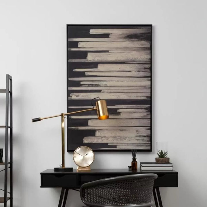Astratto Black & Natural Canvas Wall Art
