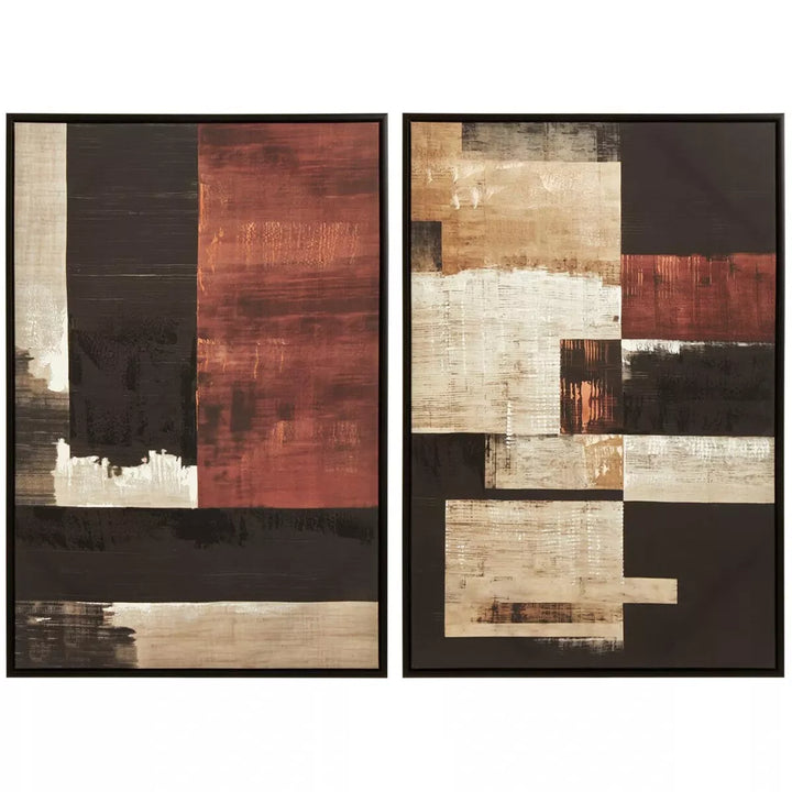 Astratto Set of 2 Geometric Abstract Canvas Wall Art